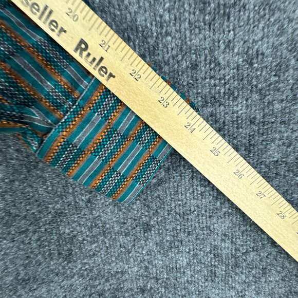 Vtg 90s Levis Sutter Creek Shirt Mens Large Teal Flannel Western Southwest Aztec - Picture 15 of 15